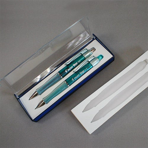 Boîte publicitaire pour stylos